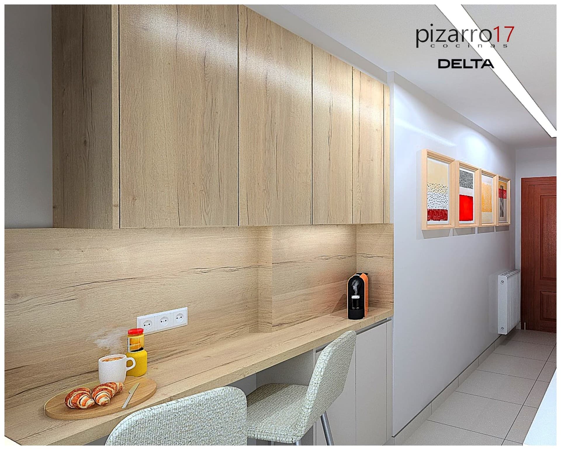Cocina con isla instalada por Pizarro 17 en Vigo